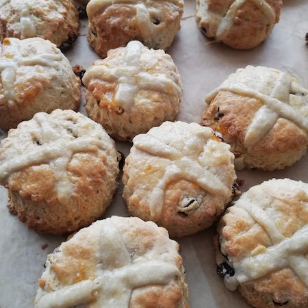 hot cross scones